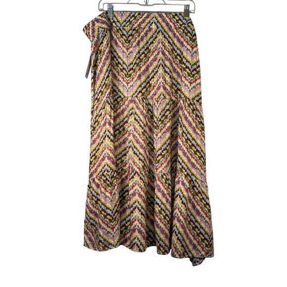 New Women's Sonoma Tiered Maxi Multi Stripe Button down Skirt Size 3X - Picture 4 of 6